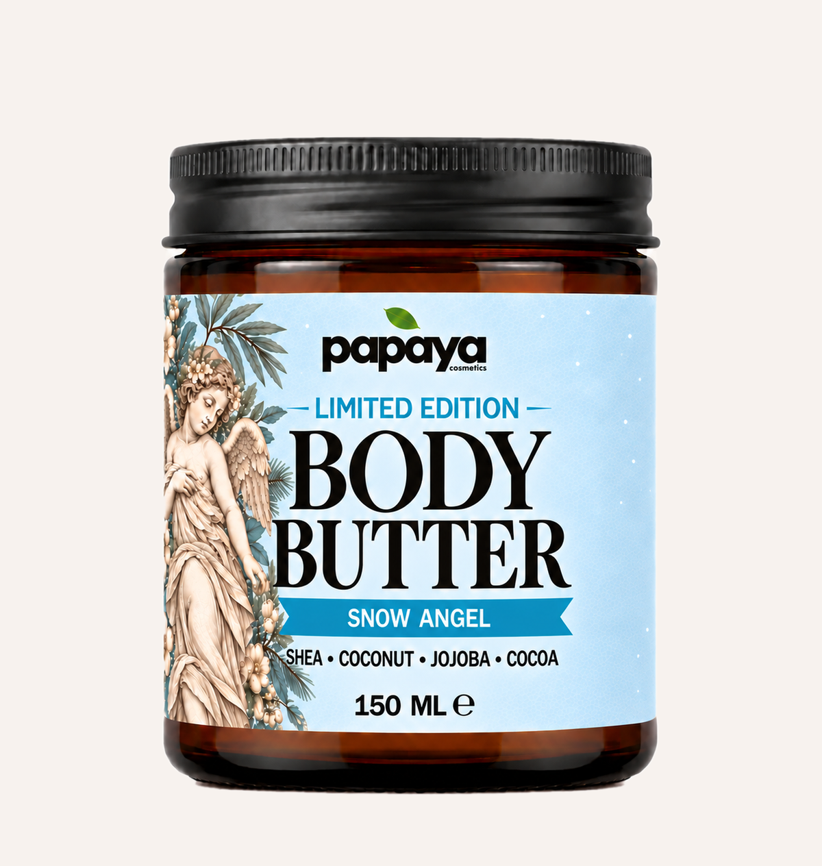 Papaya Snow Angel 150 ml Shea Body Butter, centered front label